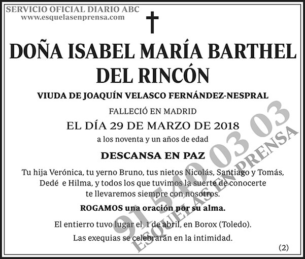 Isabel María Barthel del Rincón